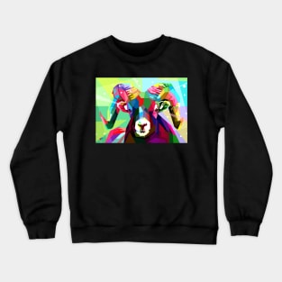 Goat Head Pop Art Wpap Crewneck Sweatshirt